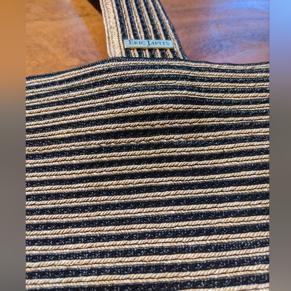 NWOT! Eric Javits - Squishee Tote II | Natural & Black Stripes | ~16x13x5 - Picture 16 of 17
